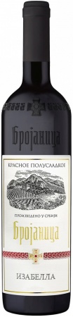 Вино ординарное красное п/сл БРОЯНИЦА Изабелла 0,75 л. 11%