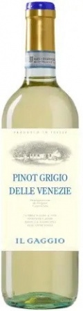 Вино ординарное сортовое Иль Гаджо Пино Гриджио делле Венецие бел.сух., категории DOC, региона Венето 0,75 л. 12%