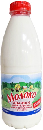 Молоко отборное питьевое пастер из Березовки 3,4%-6% 930 мл ПЭТ