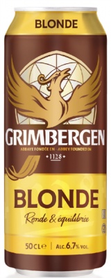 Пивной напиток  на основе пива Гримберген Блонд ( Grimbergen Blonde ) светлое ж/б  0,5 л. 6,7%
