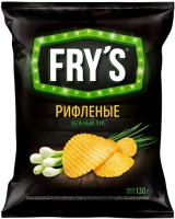 Чипсы из натур. картофеля рифленые FRY’S вкус Зеленый лук, 130 г
