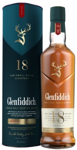 Виски шотландский односолодовый Гленфиддик 18 лет выдержки в инд.под.тубе 0,75 л. 40%