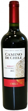 Вино защищенного наименования места происхождения регион Центральная долина Камино де Чили Мерло кр. сух. категории DO 0,75 л. 13-13,5%