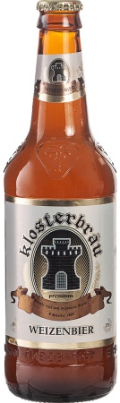 Пиво Клостербрау Пшеничное (KLOSTERBRAU WEIZEN) светлое нефильт. (неосвет.) непастер. ст/б 0,5 л. 4%