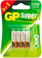 Алкалиновые батарейки GP Super Alkaline 24А 3+1 LR03 - 4 шт
