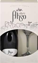 Вино игристое Брют Белое торговой марки AHSO (АХСО)+1 бокал в П/У 0,75 л. 12%