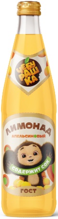 Напиток безалкогол. Лимонад апельсиновый Чебурашка сильногаз. ст/б 0,45