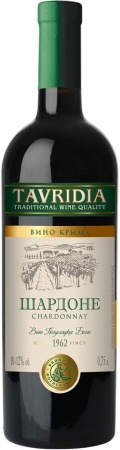 Вино Шардоне полусладкое белое "Тавридия" 0,75 л. 10%