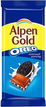 Шоколад Альпен Голд Орео молоч. с нач. ваниль и кусоч. печенья 90гр.
