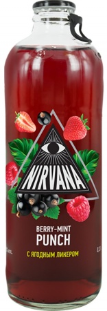 Напиток слабоалкогольный газированный спиртованный Нирвана ягодно - мятный панч (Nirvana berry- mint punch) 0,33 л. 4,5%