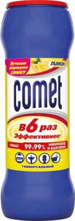 Порошок Комет чистящий с дезинфиц. свойствами Лимон с хлоринолом в банке 475г