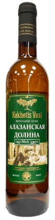 Вино ординарное сортовое белое полусладкое "Алазанская долина" серии Kakhetis Vazi 0,7 л. 12%