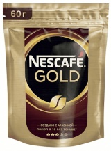 Кофе Нескафе Голд растворимый 60гр пакет