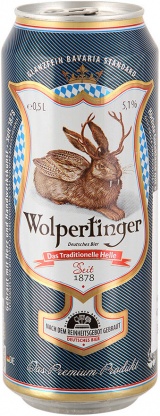 Пиво светлое Вольпертингер Традиционное фильт. паст. Wolpertinger Das Traditionelle Helle ж/б 0,5 л. 4,9-5%