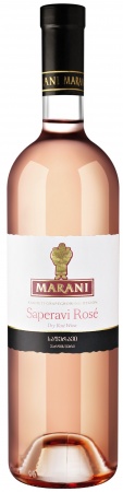 Вино ординарное сортовое сухое розовое Саперави Розе торговой марки Марани 0,75 л. 12%