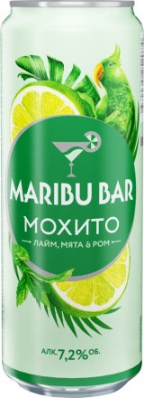 Напиток слабоалкогольный газированный Марибу Бар Мохито ж/б 0,45 л. 7,2%
