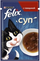 Корм д/кошек Феликс суп с говяиной 48г