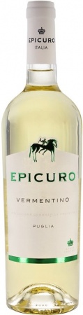 Вино защищенного географического указания Верментино Лацио IGP полусухое белое категории I.G.P. региона Лацио серия: Эпикуро 0,75л. 0,75 л. 12,5%