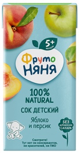 Сок Фруто Няня яблочно-персиковый 0,2л