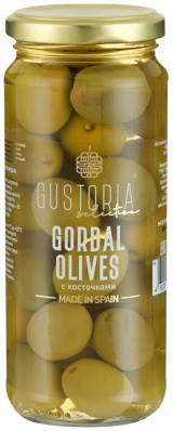 Зеленые оливки GUSTORIA б/к 358мл